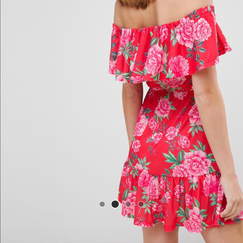 Petite Ruffle Off The Shoulder Dress